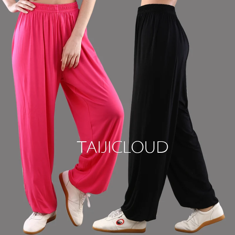 

Bamboo fiber pants for tai chi, modal, martial arts practice, summer and autumn, lantern yoga, Home Plus size, loose, morning ex