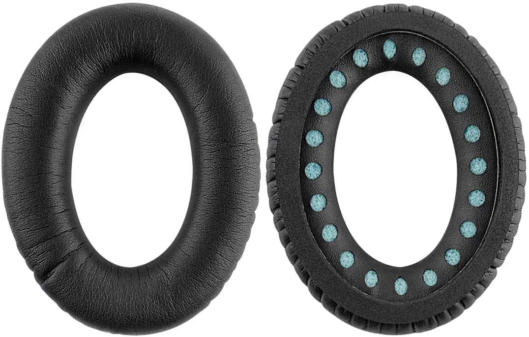 QuickFit Protein Leather Replacement Ear Pads for Bose QuietComfort 15, QC15, QC2 Headphones Earpads, Headset Ear Cushion Repair