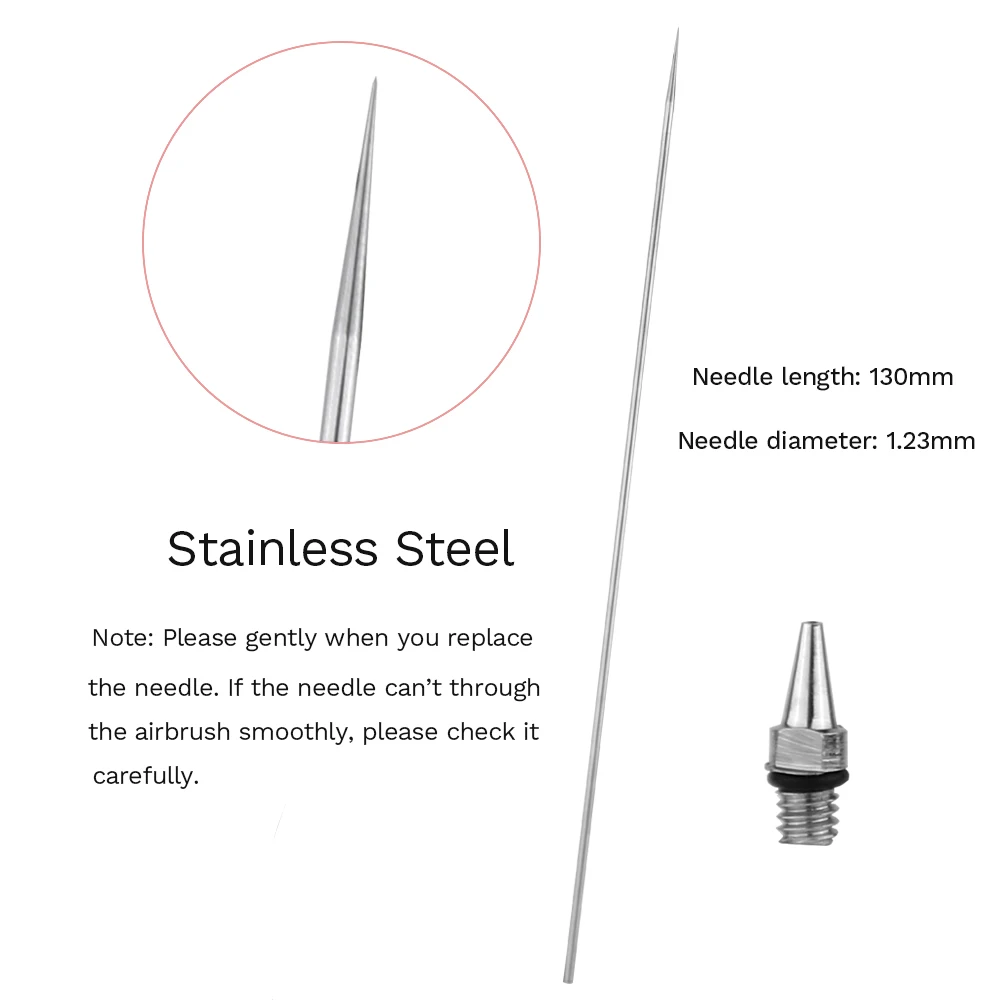 0.2mm 0.3mm 0.5mm Airbrush Nozzle Needle Replacement for Airbrushes Spray Gun Model Paint Maintenance Cleaning Tool Accessories