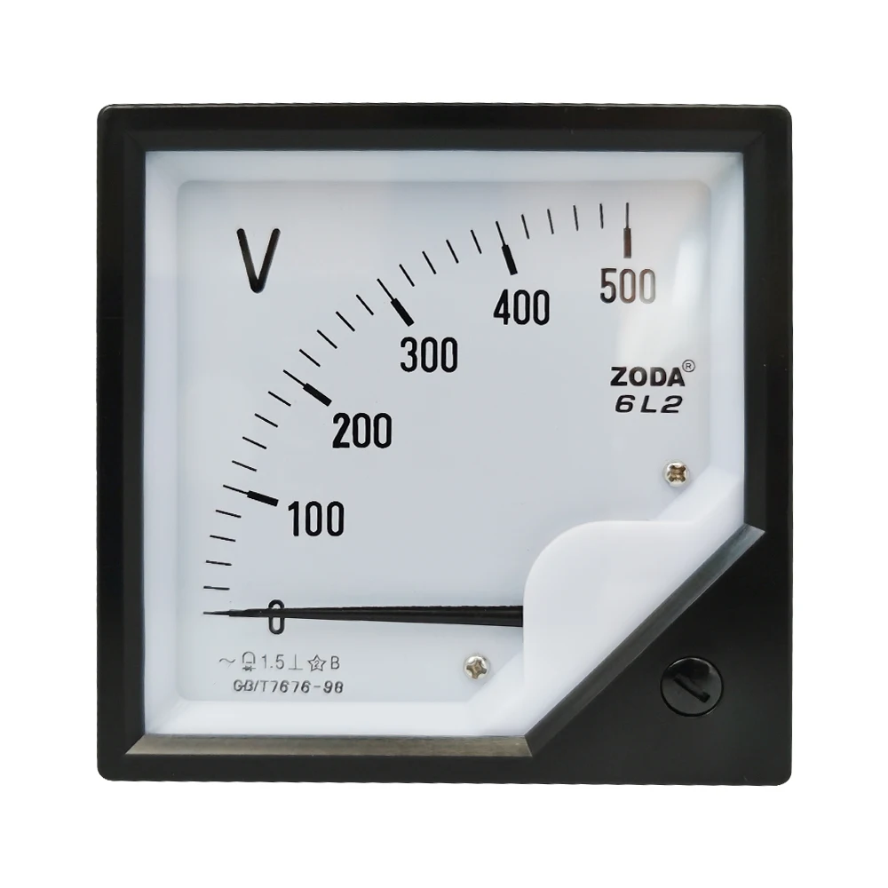 パネル付きアナログ電流計,電圧計80x80mm,電圧計,電圧計,ポインター6l 2 v 250v 300v 450v 500v 750v