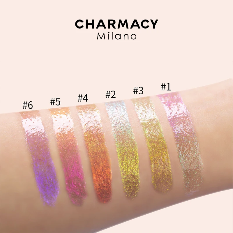 CHARMACY Chameleon Lipgloss Glitter Lip Plump Shiny Shimmer Lip Sparkle Duochrome Lip Tint Moisturizing Gloss Lipstick Makeup