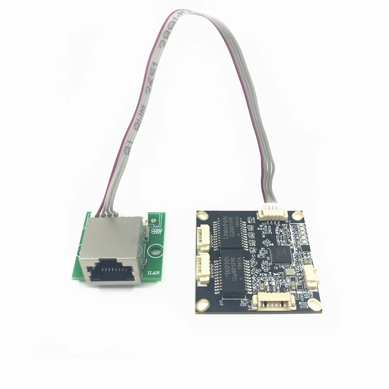 Alimentation électrique inversée 12V, Mini carte PCBA, mini module de commutation ethernet, 10/100Mbps, OEM/ODM, alimentation avant et arrière 12V