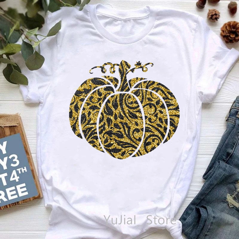 

Leopard Mama Pumpkin Print Tshirt Women Thanksgiving Halloween Gift T-Shirt Female Summer Fashion Tee Shirt Femme Streetwear