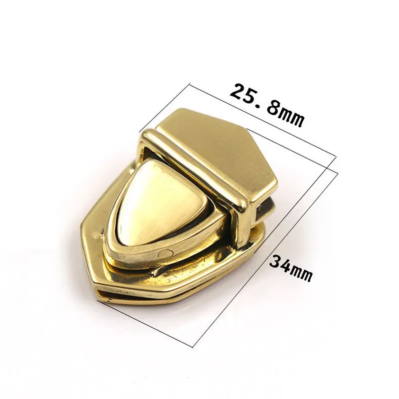 Solid Brass Metal Tuck Lock Push Lock Closure Catch Clasp Buckle Fasteners for Leather Craft Bag Case Handbag Purse Briefcase