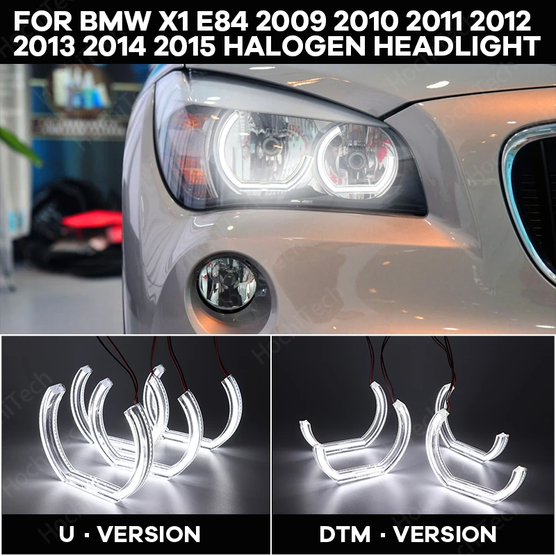 Day light LED Angel Eyes kit Cut Style  ring DTM U Shape Light  For BMW X1 E84 2009 2010 2011 2012-2015 halogen headlight