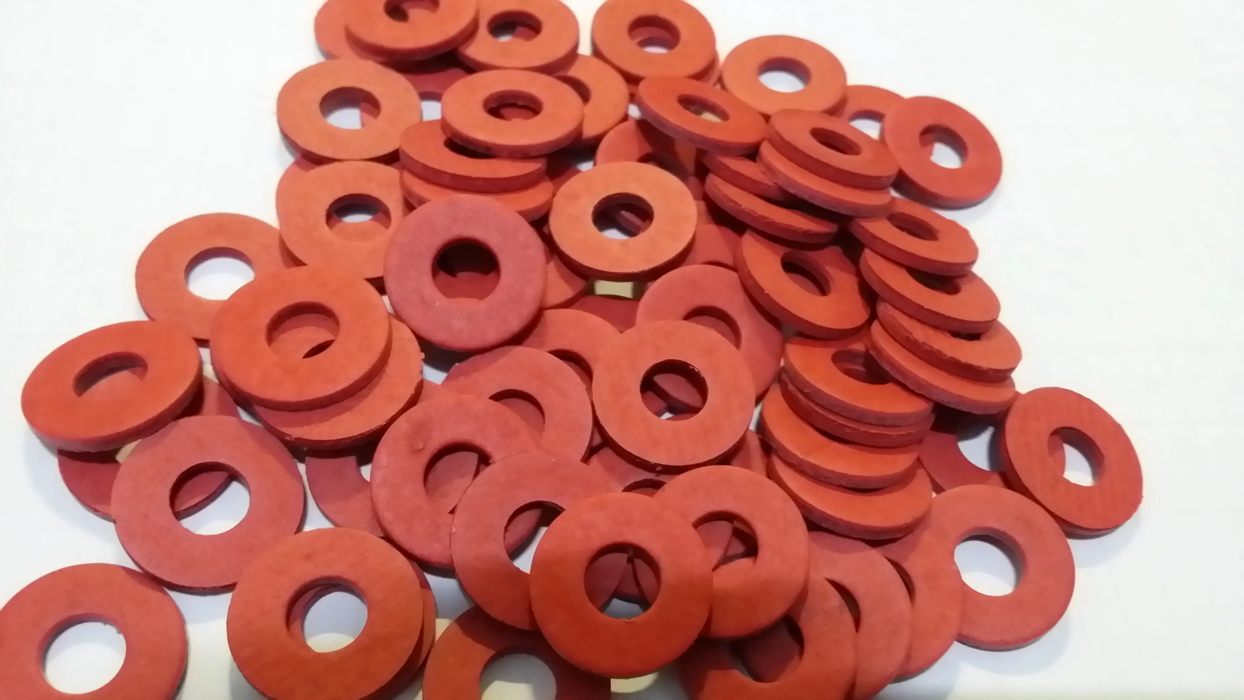 30Pcs Staal Pad Isolatie Ringen Rood Staal Papier Meson Pakking Spacer Isolerende Spacers