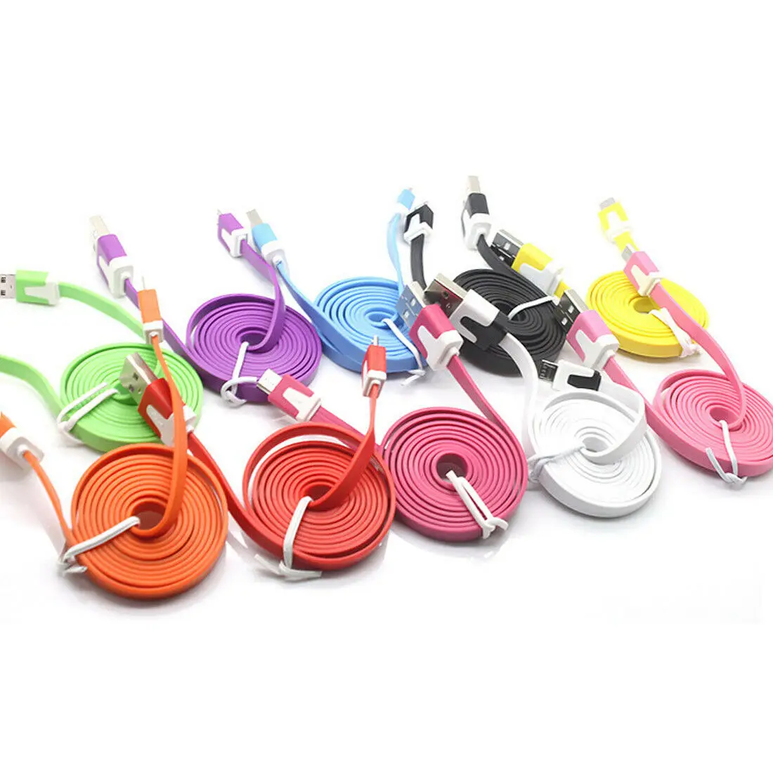 1M/3ft Noodle Flat Micro USB Data Sync Charger Charging Cable for Samsung HTC Sony Nokia LG Blackberry Motorola  phone