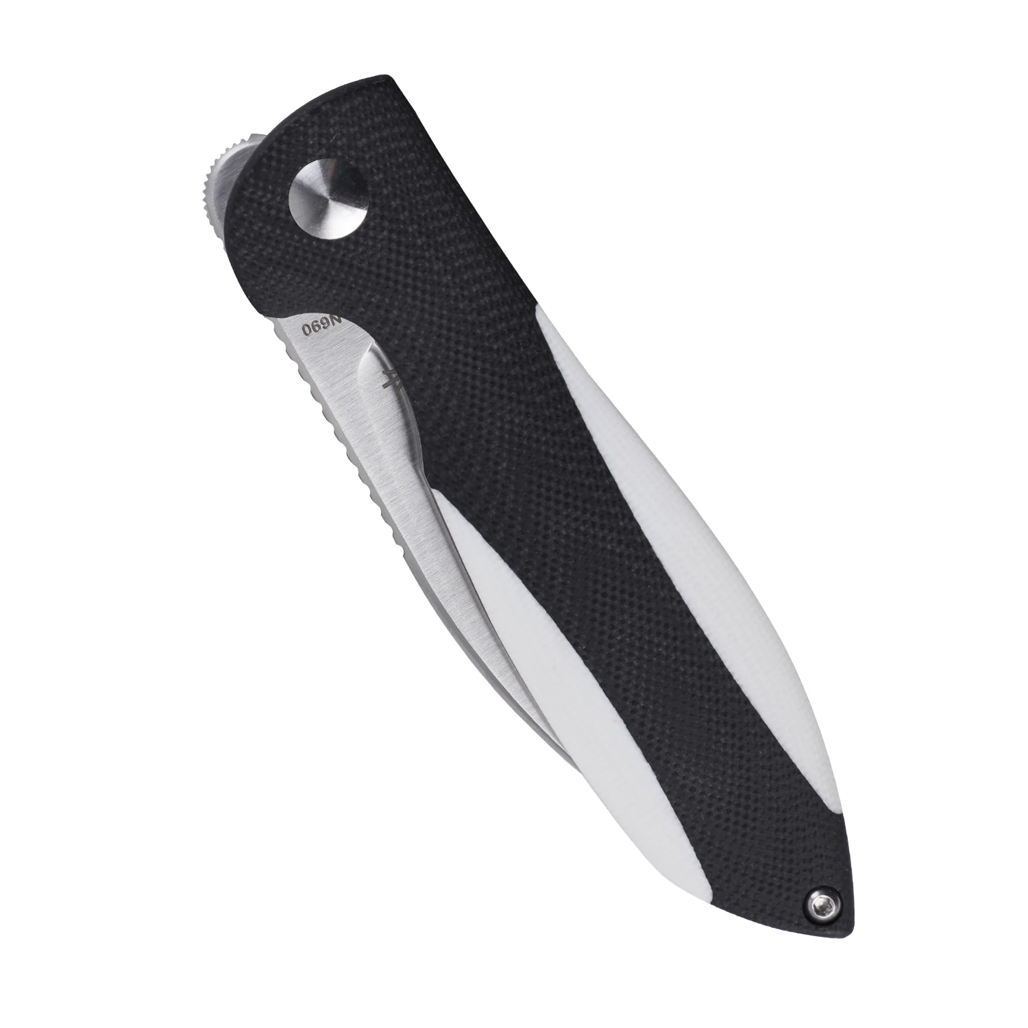 Kizer-cuchillo de caza Infinity V3579N2, mango G10 blanco y negro con hoja de acero N690 con apertura frontal, 2021