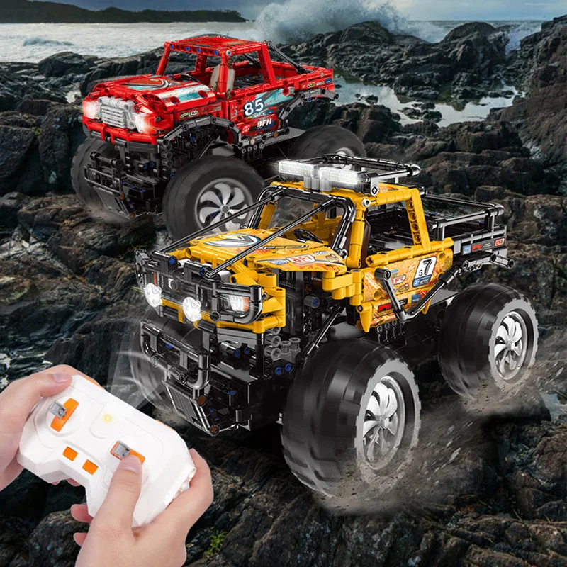 

Technical Off-Road Vehicle 2.4ghz Radio Remote Control Vehicle Moc Building Block Monsters Pickup Truck Model Bricks Rc Car Toys