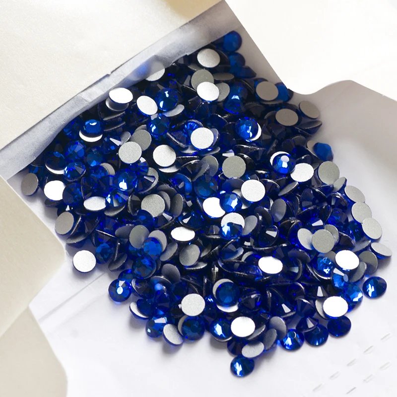 YANRUO 2058NoHF Sapphire FlatBack Non Hotfix Rhinestones for Clothes Cold Glue on Fabric