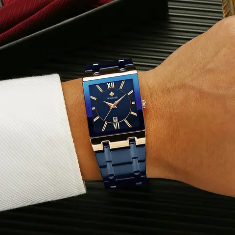 10 best sales rektangulära herrklockor - №8