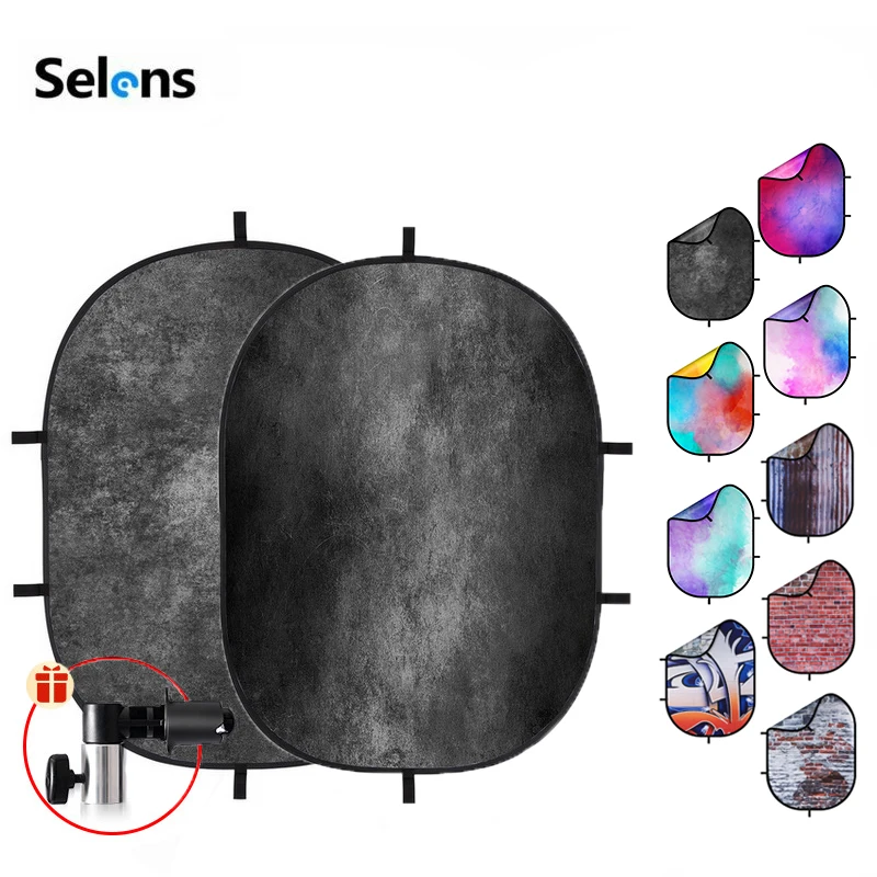 SITOO 1.5x2M Double Side Collapsible Background Microfiber Folded Double Sided 2 in 1 Backdrops For YouTube Video Studio