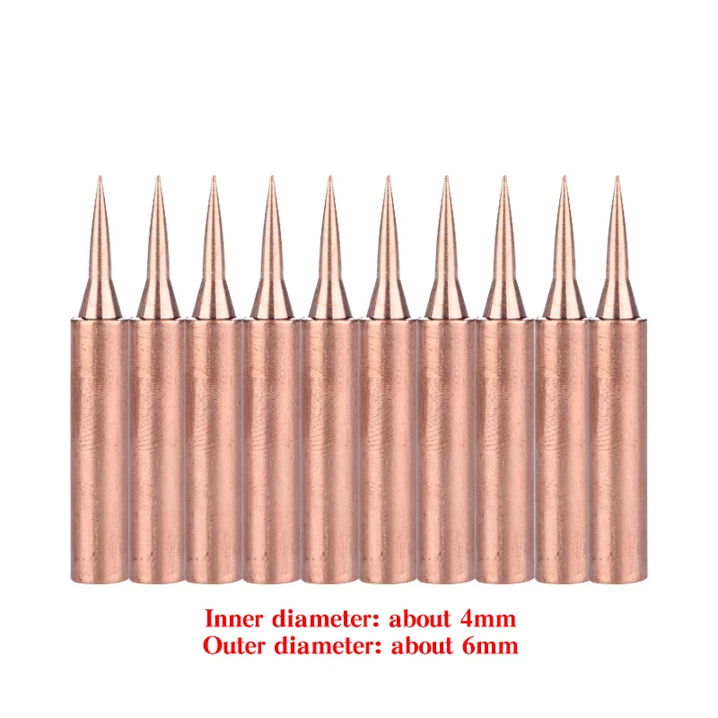 10pcs/lot 900M-T-I Pure Copper Soldering Tip Lead-free Solder Iron Welding Tips BGA Soldering Station Tools