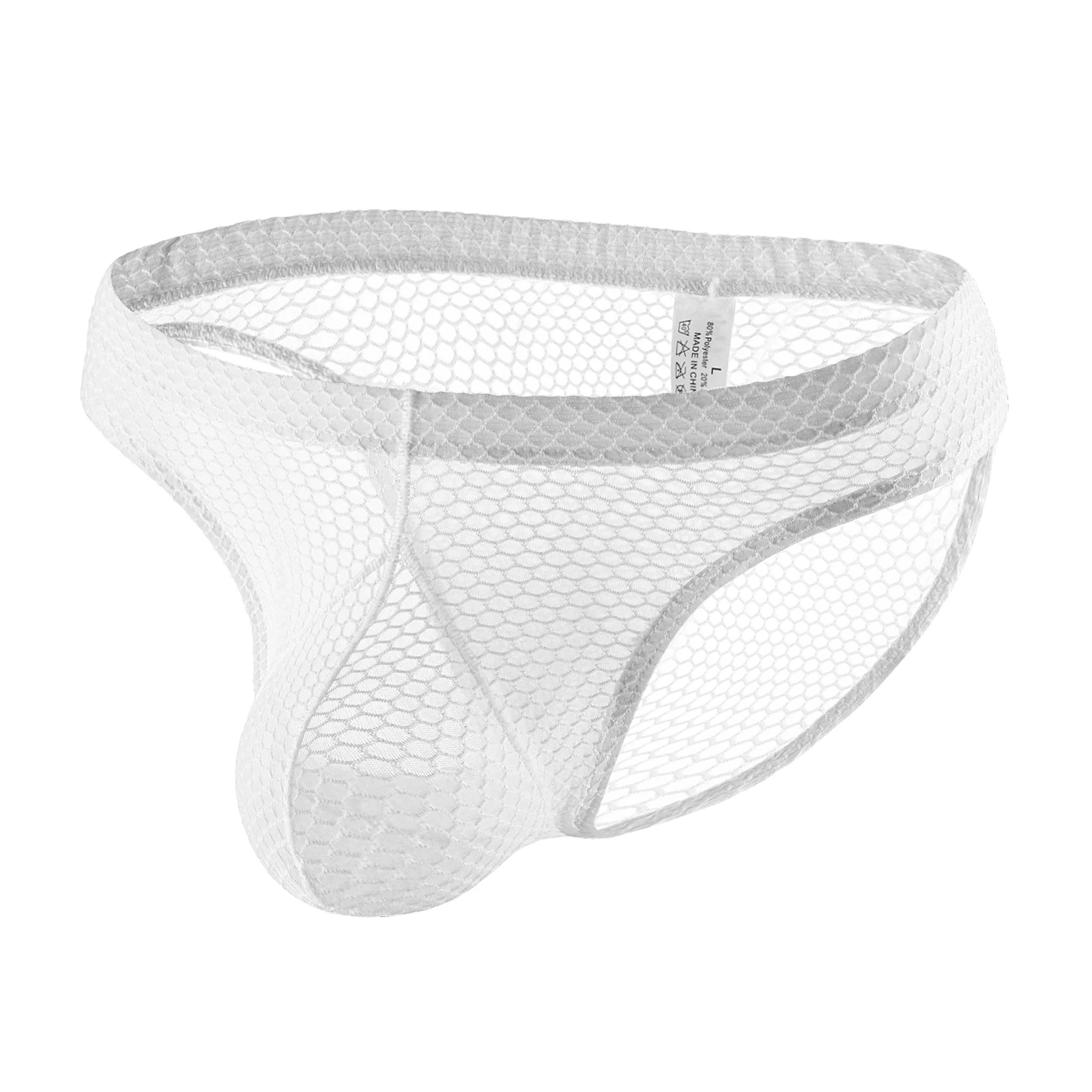 CLEVER-MENMODE Mesh Underwear Mens Sexy Briefs Hollow Lingerie Transparent Fishnet Penis Pouch Panties Underpants See Through