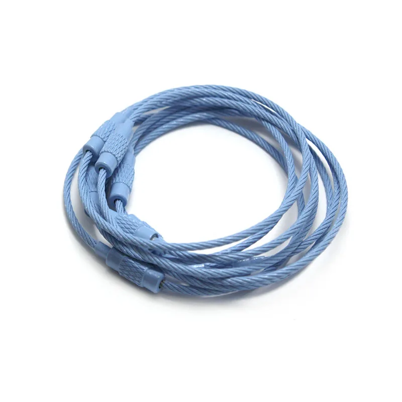 10-20pcs Stainless Steel Wire Keychain Ring Keyring Circle Loop