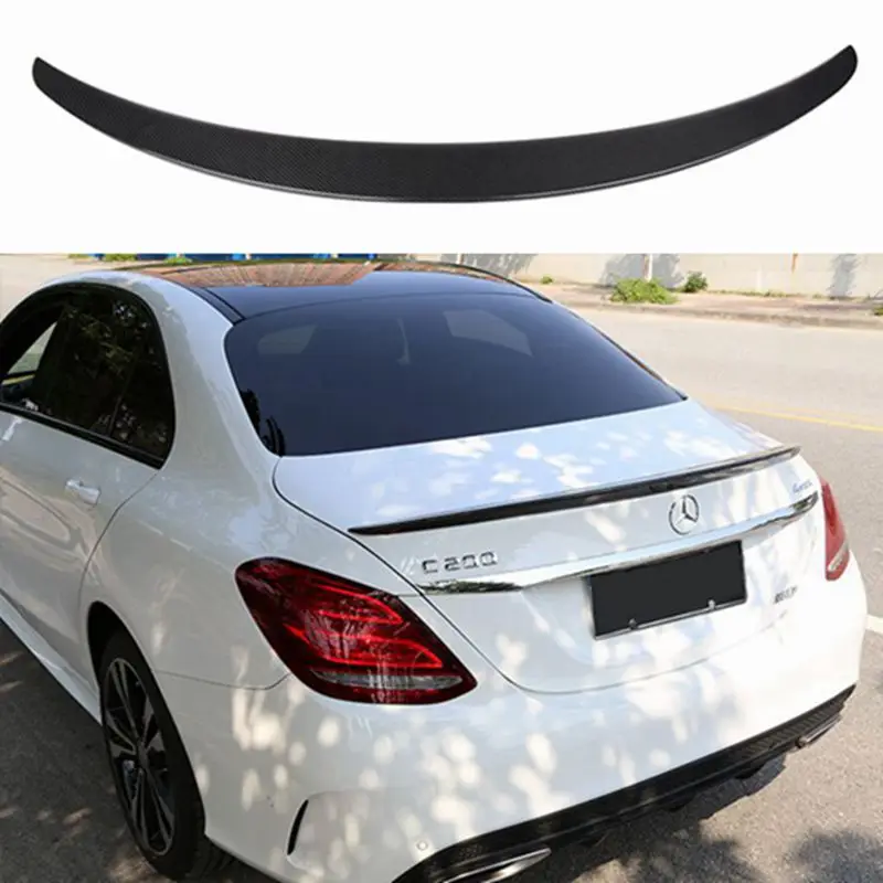 

For W205 Carbon Fiber Rear Spoiler Wing C Class 4 doors Sedan 2015 + C180 C200 C250 C300 C450 C43 C63