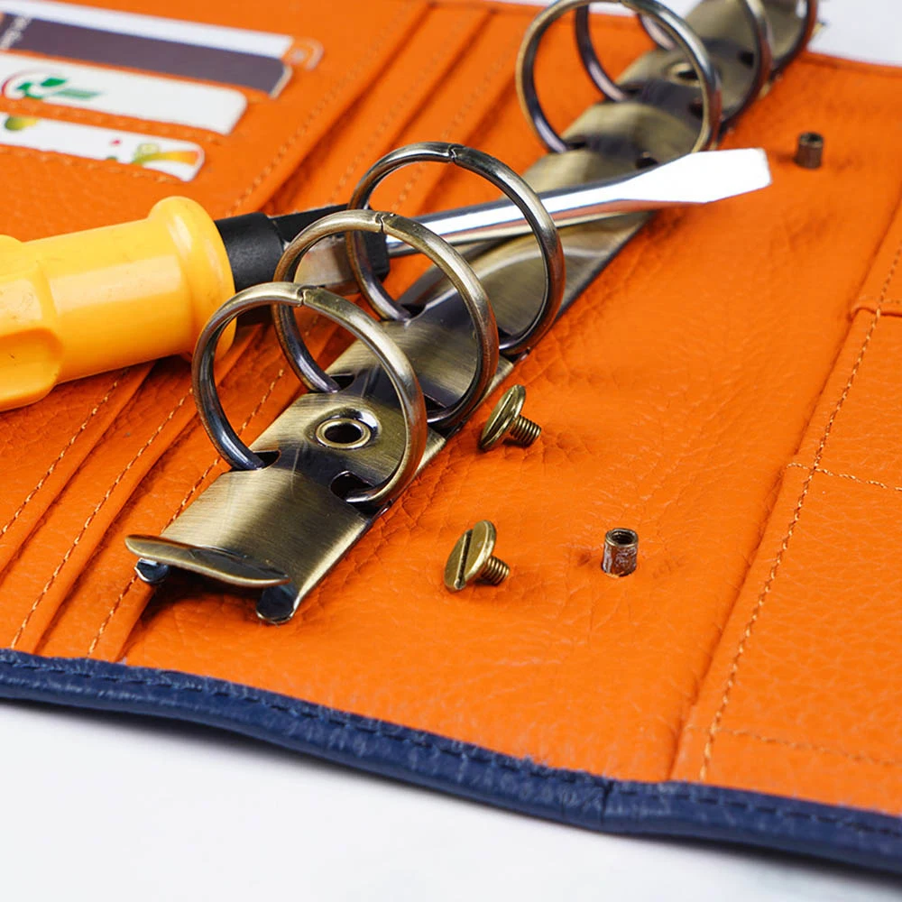 Mit Schraubverschluss, Metall-Tagebuch-Bindeklammer, Loseblatt-Ringbinder, Nachfüllbare Spiralringe, Bindeklammer – Detail 13