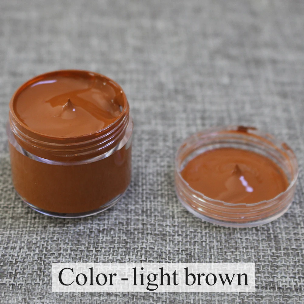 Leather Paint Restoration Light Brown Shoes Acrylic Paint for Leather Sofa Bags Shoes Clothes Holes Scratch Cracks Rips Repair