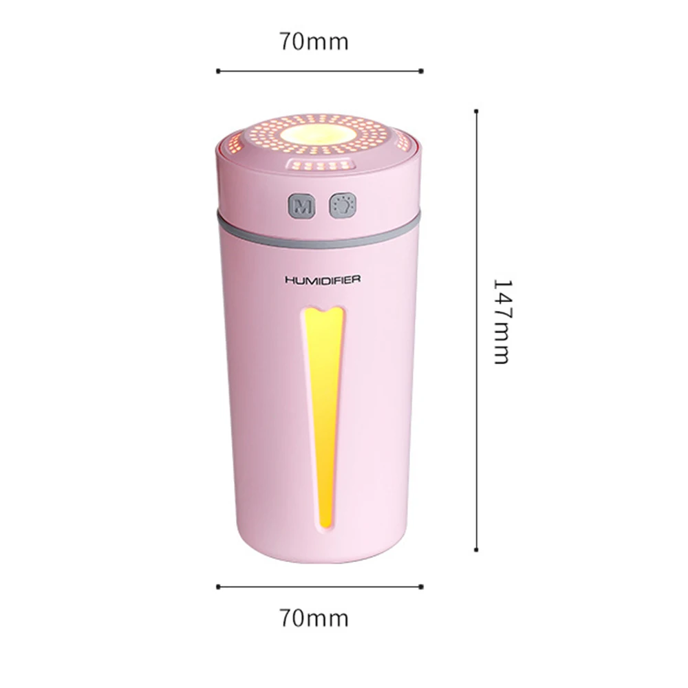 Mini Air Humidifier Essential Oil Diffuser Led Night Light Usb Happy Cup Humidifiers Aroma Car Diffuser 260ml