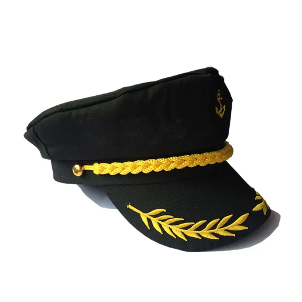 Adult Yacht Military Hats Boat Skipper Ship Sailor Captain Costume Hat Adjustable Cap Navy Marine Admiral for Men Women