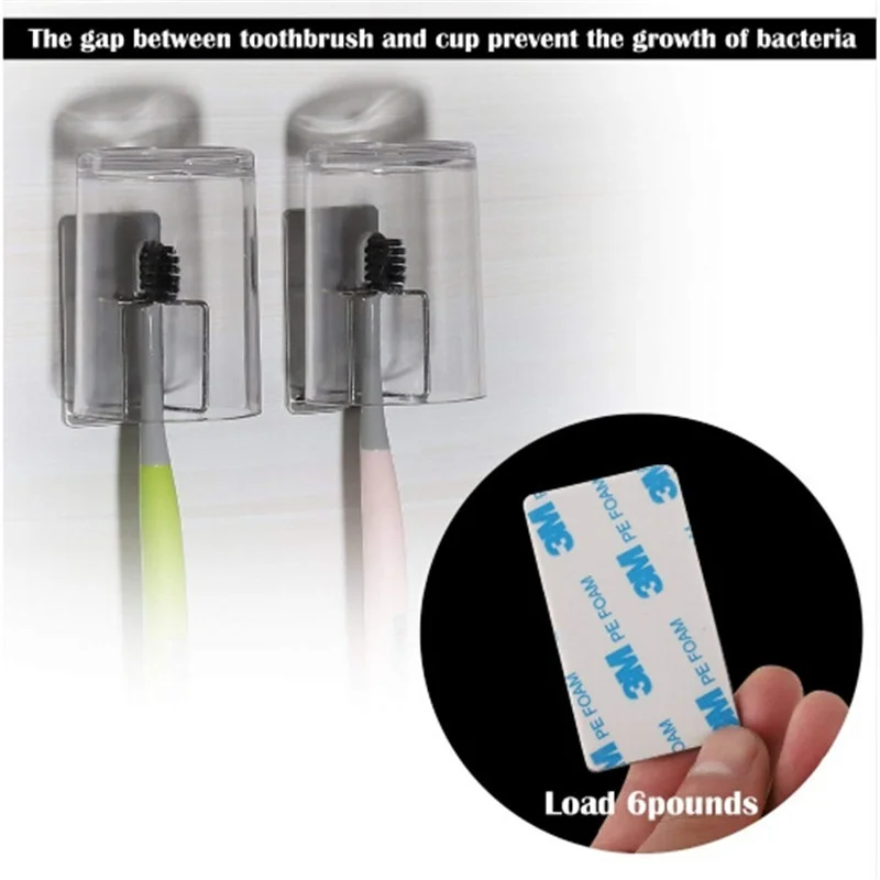 1/2pcs Bathroom Wall Mounted Stainless Steel Toothbrush Hook Toothpaste Holder