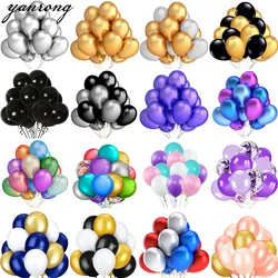 Globos inflables de látex con perlas brillantes para niños, decoración de fiesta de cumpleaños, boda, 10/20/30 piezas, 10/12 pulgadas