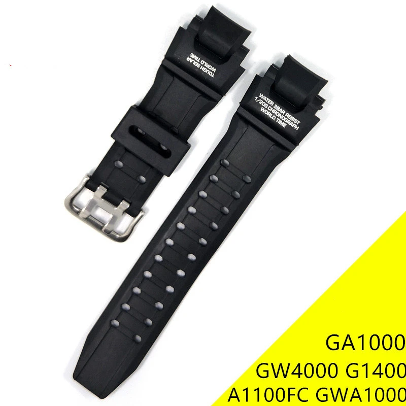 For Casio G-SHOCK GA1000 GW4000 G1400 PU Silicone Rubber Watch Band Strap Fit G Shock Black Waterproof Watchbands Accessories