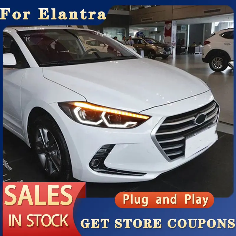 For Hyundai Elantra Head lights 2016-2020 New Elantra Head light Brand Eagle Eye DRL Hid Bi Xenon Auto Accessories