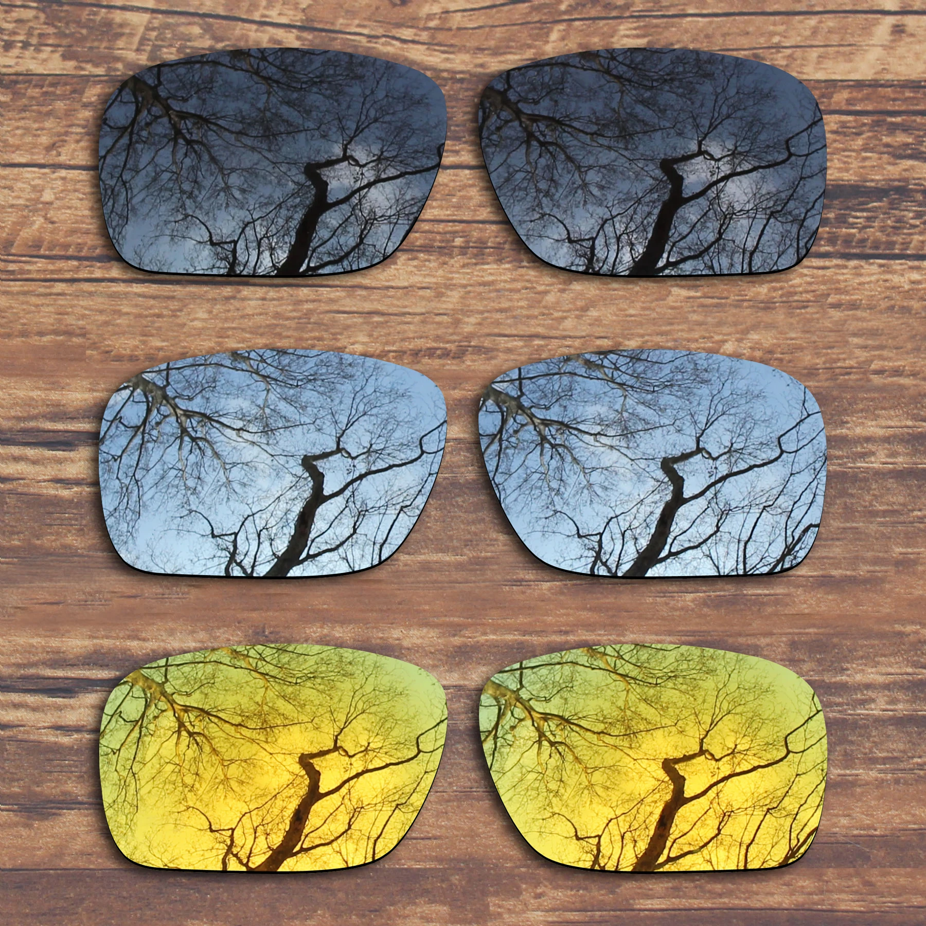 

Millerswap 3 Pairs Black.Silver.Gold Polarized Replacement Lenses for Oakley Holbrook OO9102 Sunglasses