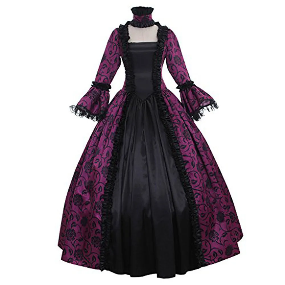 

Medieval Dress Cosplay Halloween Costumes For Women Palace Carnival Party Disguise Princess Female Vestido Robe Plus Size Noble