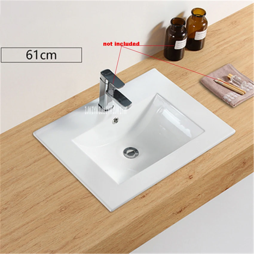 

B31149 Counter Integrated Cabinet Wash Basins Under Counter Sinks Embedded Installation Hand Sink Rectangular Ceramic Washbasin