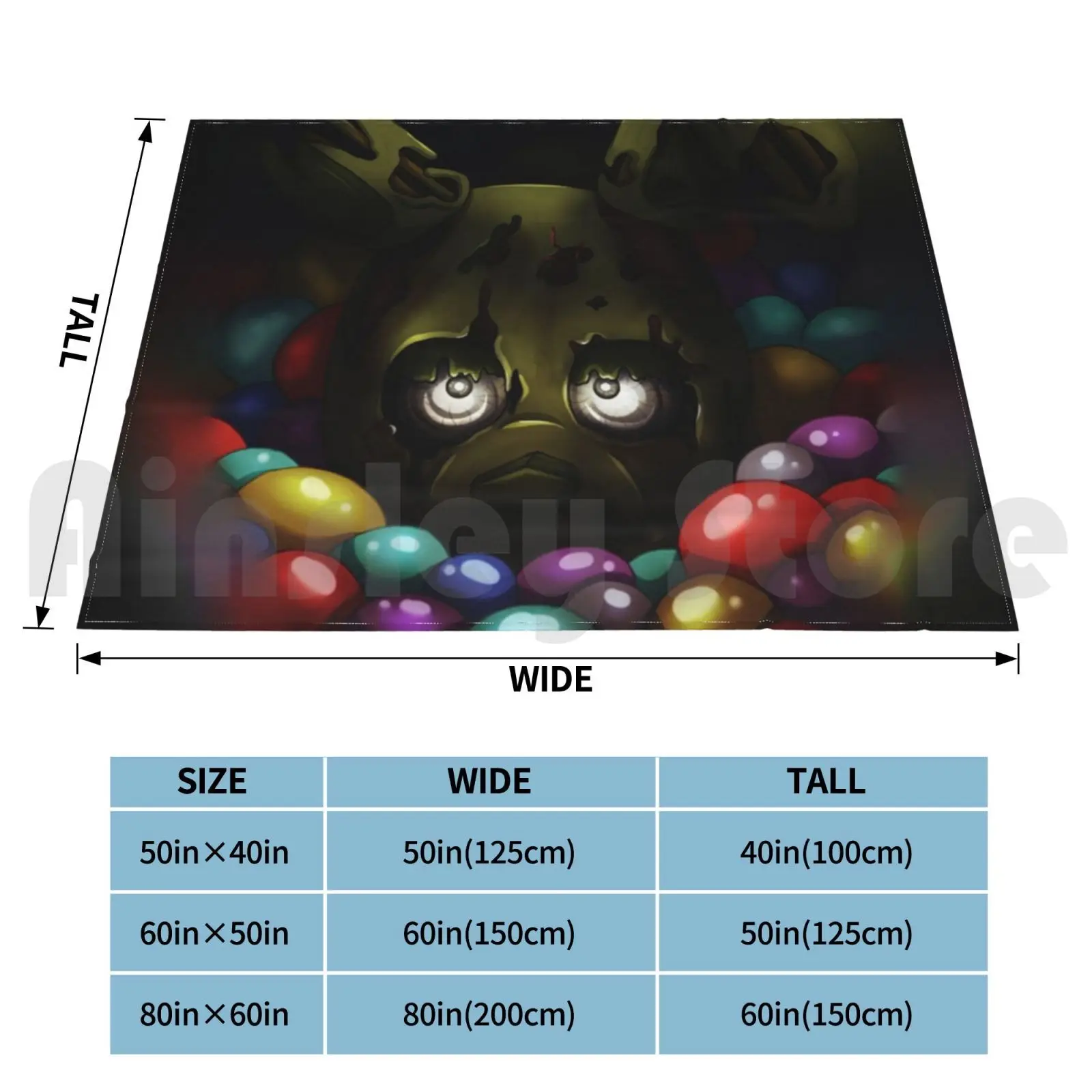 Springtrap-Into The Pit Blanket For Sofa Bed Travel Springtrap Fnaf Fnaf3 Five Nights At Into The Pit