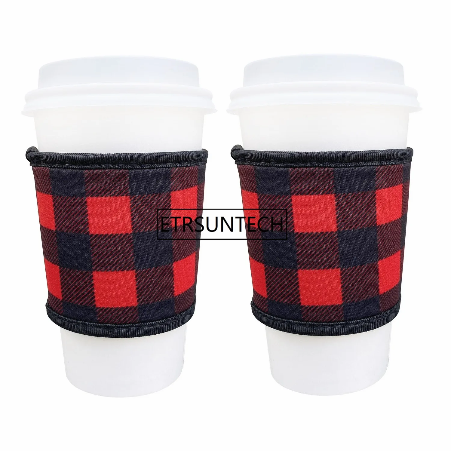 2PCS Neoprene Heat Resistant 4mm Thick Insulated Reusable Hot Coffee Cup Sleeves for Hot Coffee and Tea 12oz-24oz Cups