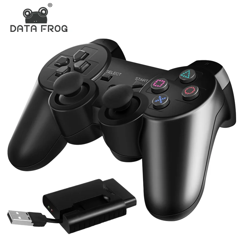 2.4G bezprzewodowy kontroler do gier na PS2/PS3 zdalny Gamepad na telefon z systemem Android/TV, pudełko/Smart TV Joystick wibracyjny Gamepad na PC