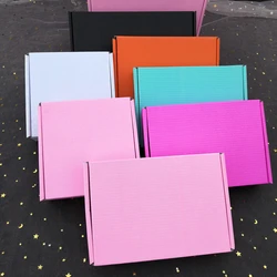 10Pcs pink Kraft Box Wholesale Color Package Small Gift Box Wigs Blank 3layer Corrugated Box Can Be Customized Size Printed Logo