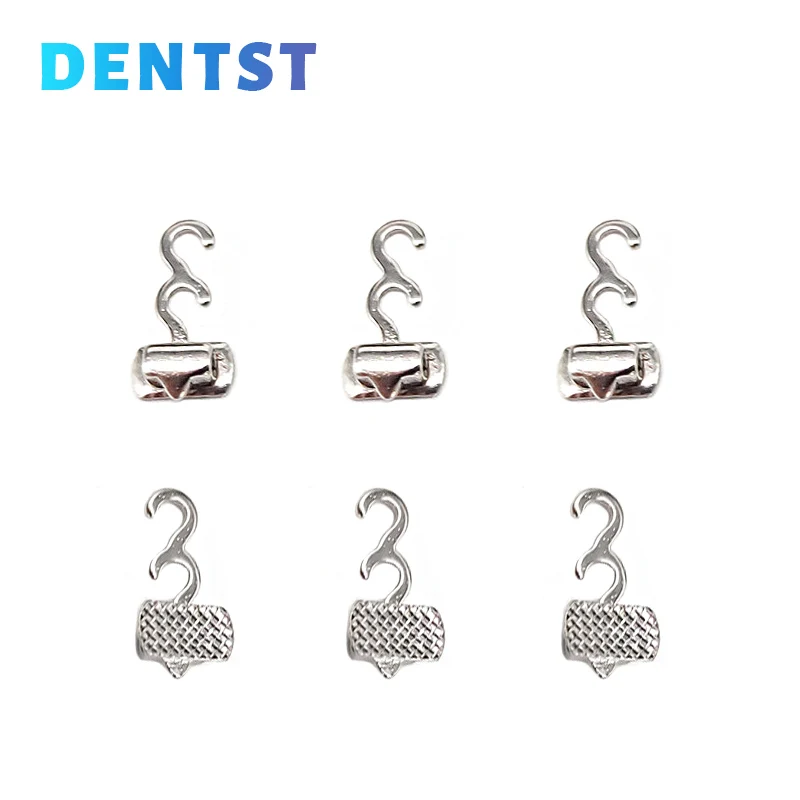 Dentst Orthodontic Crimpable Hook With Buccal Tube Dental Multi-Function Long Hook Bondable Lingual Button Mesh Base 50pcs/box