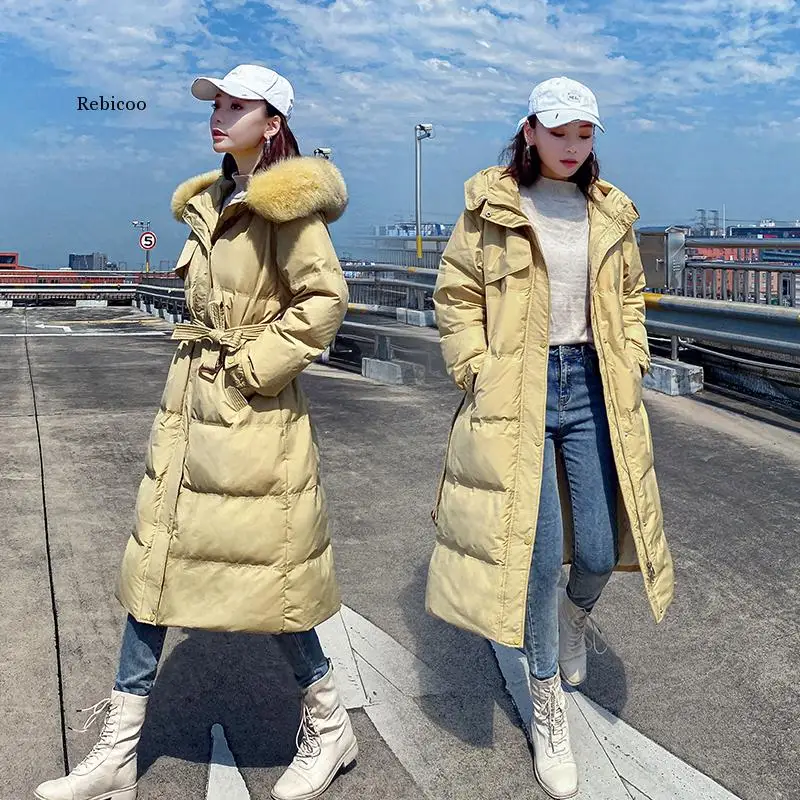 

Зимние Женские приталенные парки, пальто, плотная теплая куртка с большим меховым воротником и капюшоном, пальто, повседневная женская зимняя верхняя одежда, парки