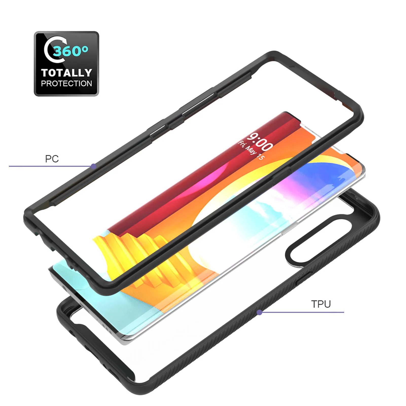 Hybrid Rugged Armor Shockproof Phone Case For LG Velvet 5G G9 V60 G8 V50s G8X ThinQ Soft TPU Frame Transparent Back Cover Fundas