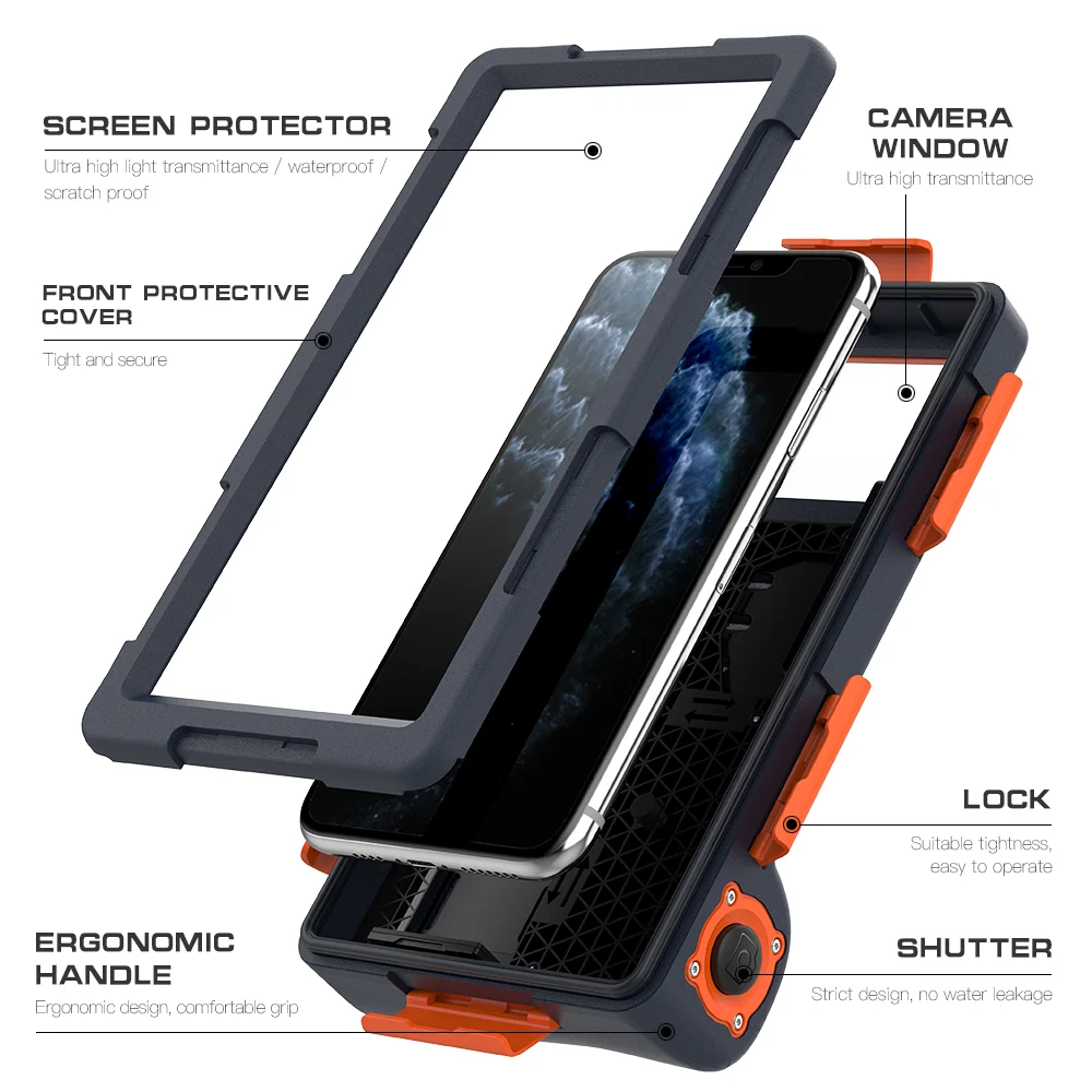 Vá! Capa de telefone de mergulho profissional para iphone 11 12 13 pro max 15m capa de profundidade à prova d'água para iphone xr x xs max 6 6s 7 8 plus