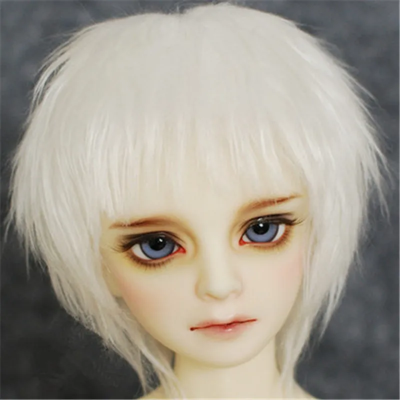 BJD Doll Wigs are suitable for 1/31/41/61/81/12 stylish versatile white personality short hair hair wig mohair imitation hair