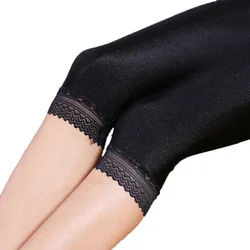 women summer knee length capris lady slim fitted skinny lace short legging big size Mujer Shiny trouser