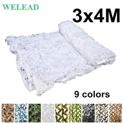 Welead 3x4m Reinforced Camouflage Net  White Blue Sand Black for Outdoor Awning Garden Shade Hide Mesh 3x4 4x3 3*4M 4*3M