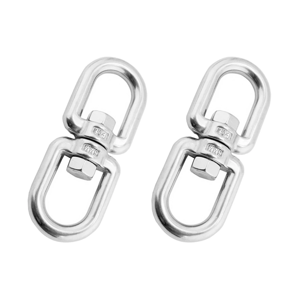 2X 304 Stainless Steel Marine Boat Anchor Swivel Shackle - Double Shackle