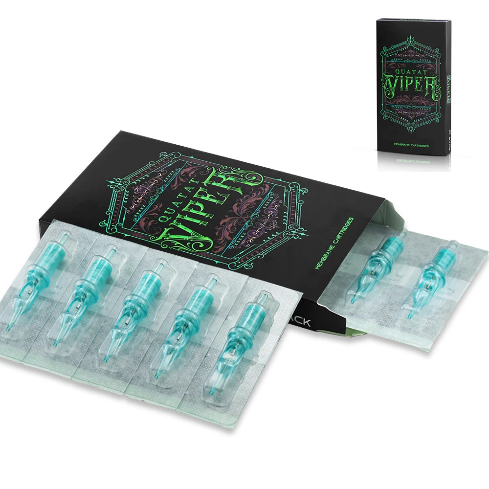 Agujas de tatuaje de cartucho desechables, agujas de tatuaje esterilizadas de seguridad para máquinas de cartucho, agarres #12 #10 #08, RL/RS/RM/M1, 10 unidades