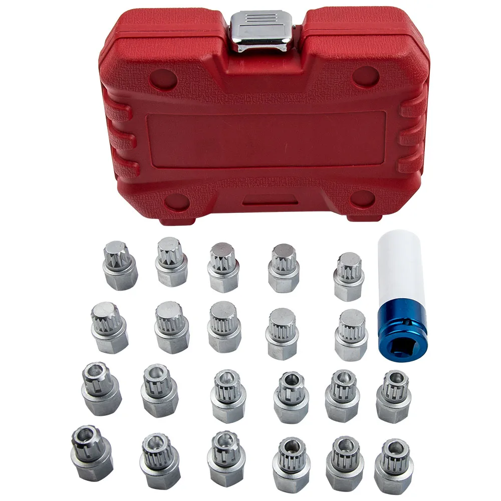 22PCS LOCKING WHEEL NUT KEY SET for VAG for VW for AUDI for SEAT for SKODA CARS & VANS CT3988