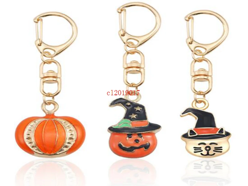 

2019 New Metal Pumpkin Keychains Magic Hat Keyrings for Halloween Gifts