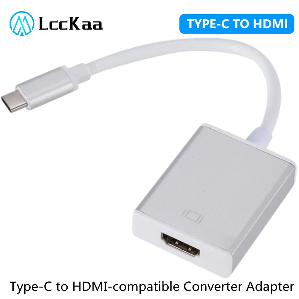 LccKaa-Cable de conversión USB 3,1 HD 1080P, adaptador de TV compatible con tipo c a HDMI para teléfono móvil, Notebook, Monitor de TV conectado