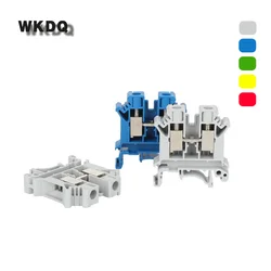 10Pcs UK10N UK10 Multi-Color Screw Feed-through Plug 2-Connductor Wire Electrical Connector DIN Rail Terminal Block UK 10N