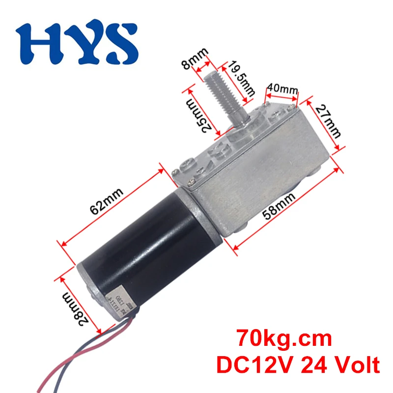 

Shaft Thread M8 Length 25mm DC Gear Motor 12V 24V Reducer Speed 5rpm To 470rpm PWM Control Metal Moter Electric Engine 5840-31ZY