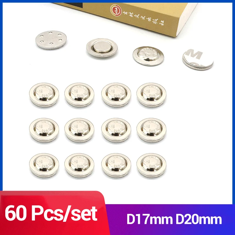 60 Pcs Round Name Badge Magnets D17mm D20mm Magnetic Name Badge Holders Adhesive Name Tag Holders ID Badge Holders Magnet Tags